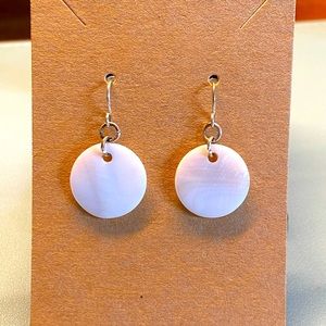 Petite white shell earrings